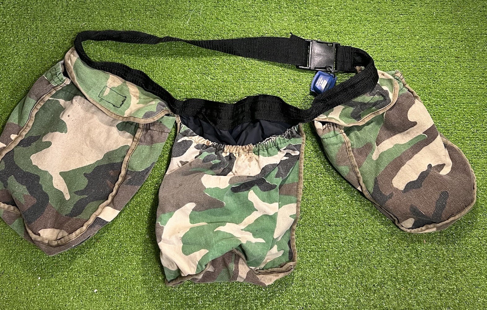 Vintage Safari Club 3 Pouch Game Bag Fanny Belt Waist M81 Woodland Camo Hunting