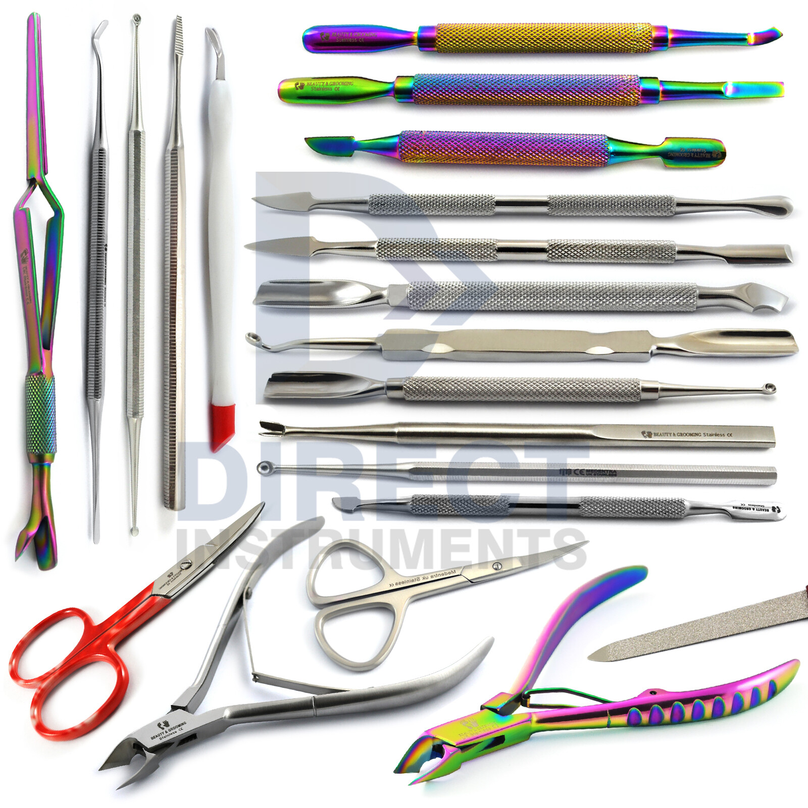 Pedicure Manicure Tools Cuticle Pusher Remover Trimmer Nipper Nail Art Care File