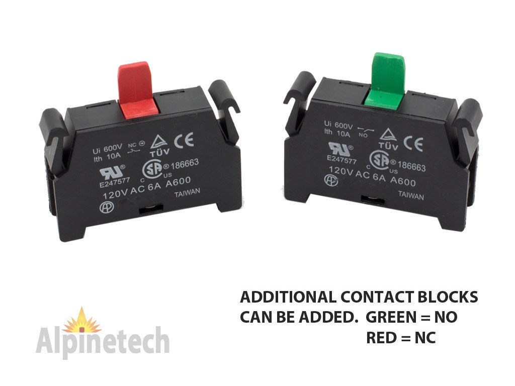 ATI PFL22 Blue 22mm Push Button Latching Switch Illuminated 120V LED