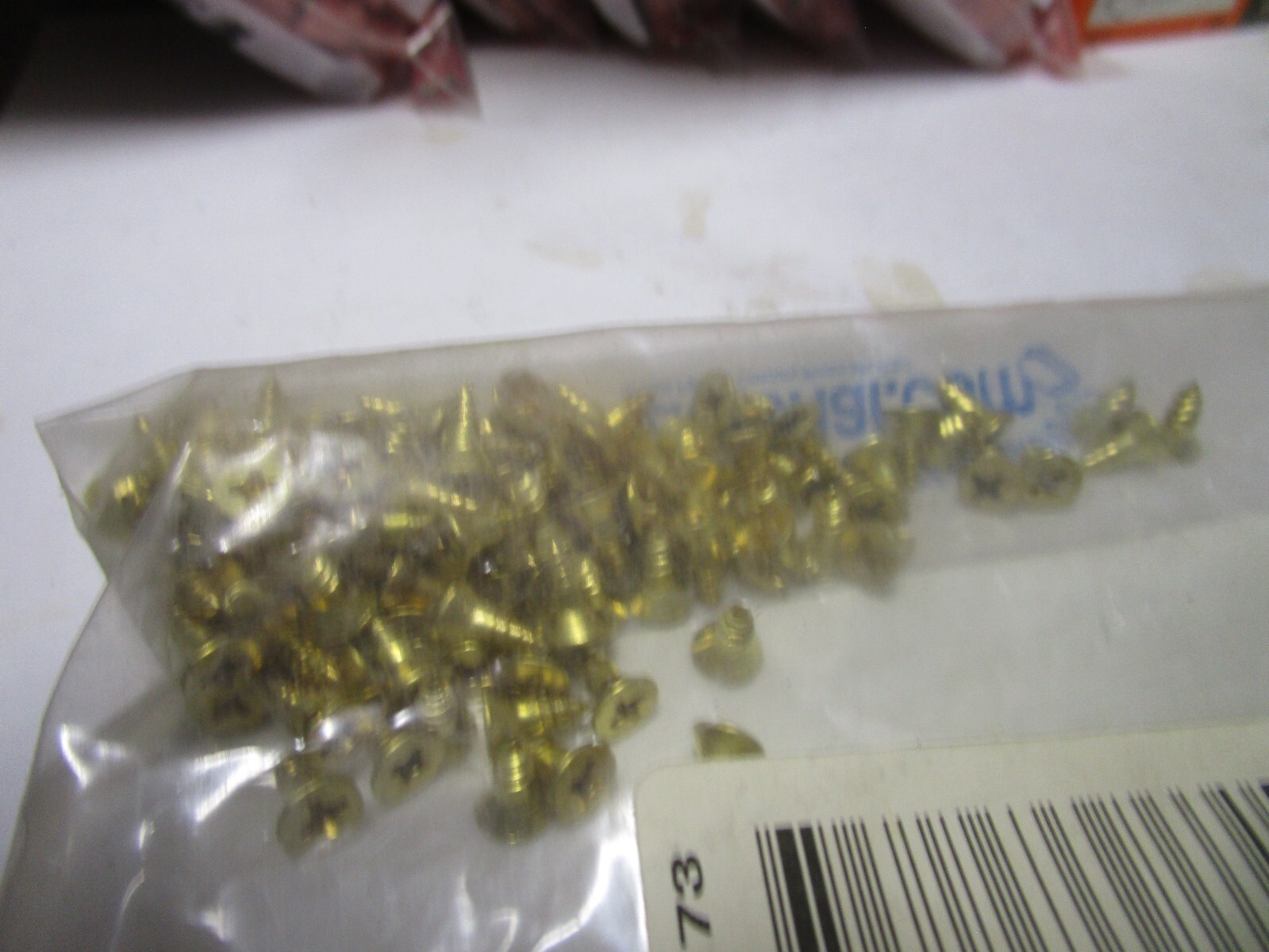 #6-18 x 3/8" Flat Head Phillips Sharp Point Plain Brass Wood Screw QTY 100