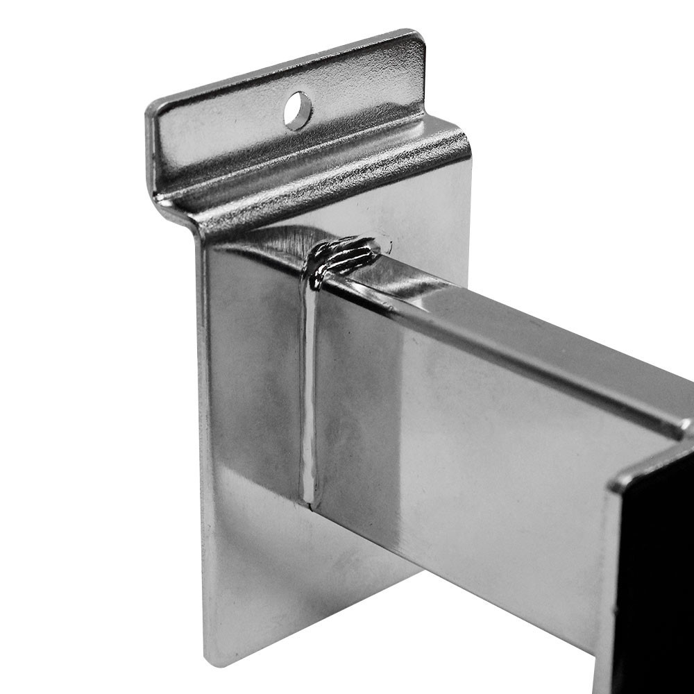 3" Chrome Slatwall Hangrail Bracket Holding 1-3/4" X 1/2" Rectangular Tube 20PC