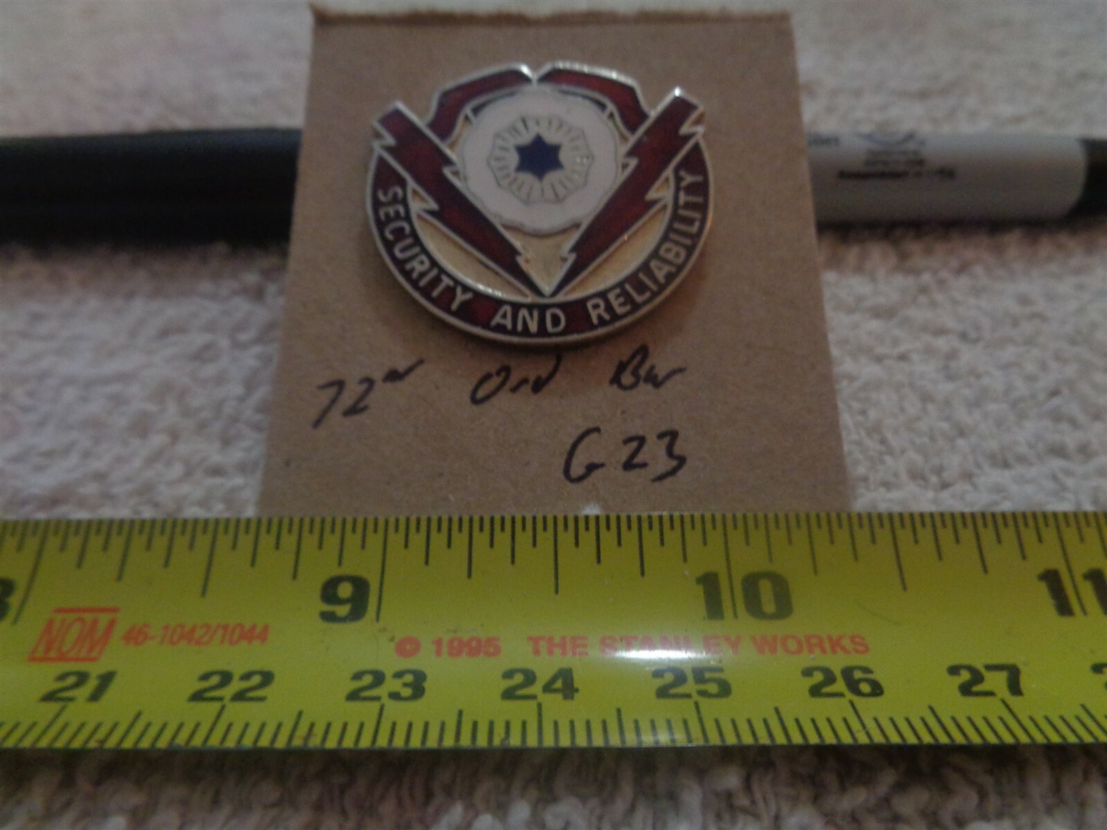 72nd Ordnance Battalion G23 Unit Crest, DI, DUI (DRAW#S14)