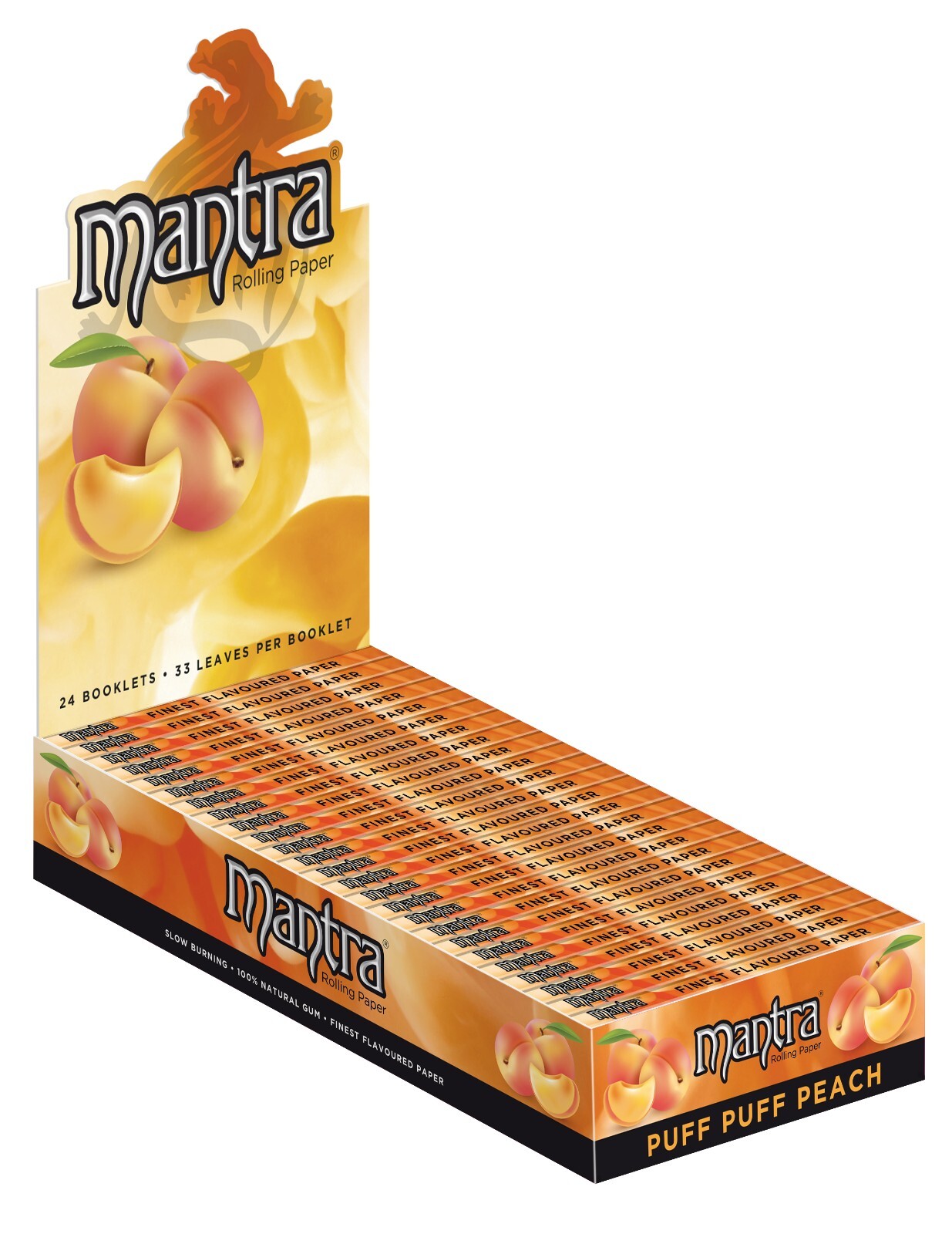 Mantra Papers Peach Flavored Rolling Paper Full Box (24 Booklets)