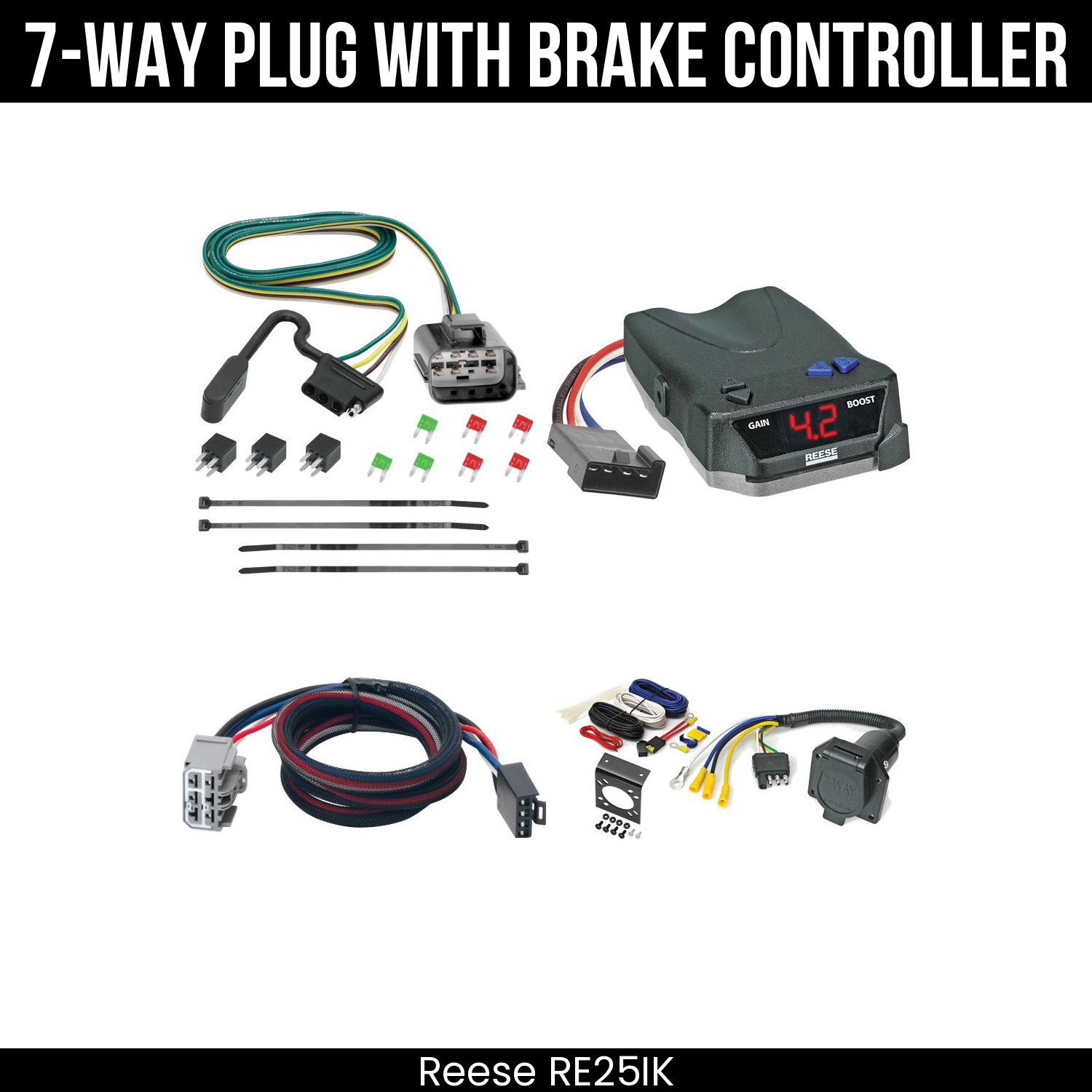 Reese RV 7-Way Wire Brake Control For 13-17 Traverse Enclave 13-16 Acadia 17 LTD