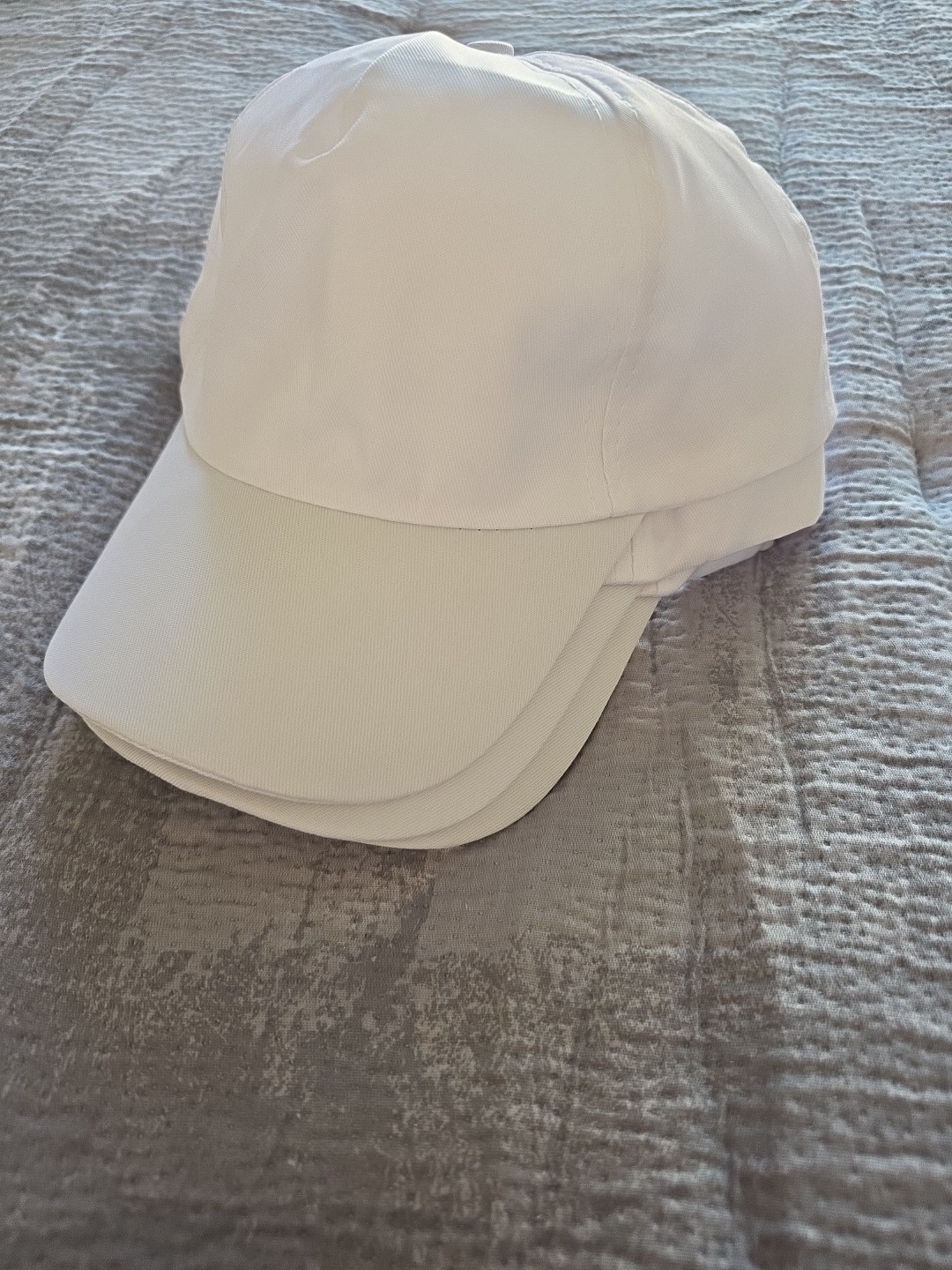 4 Solid White Kids Snapback Hats. Great For Fashion Decor