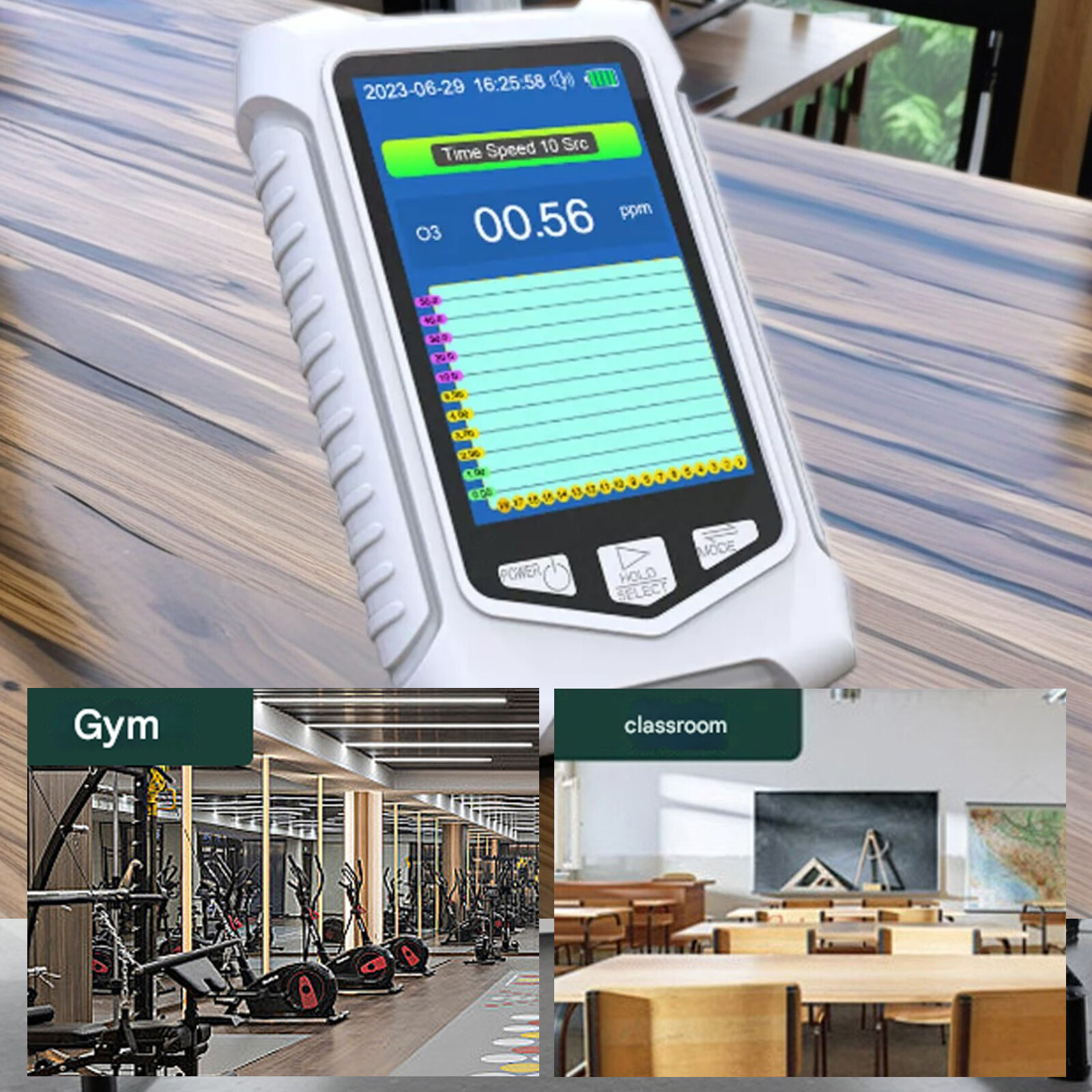 3.5” Smart Sensor Ozone Meter TFT LCD O3 Analyzer Detector