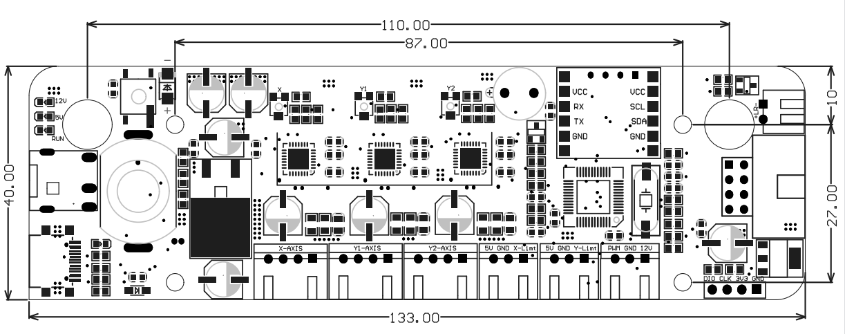 2 Axis 32 Bit CNC Laser Control Board Router/Laser Engraver Offline controller