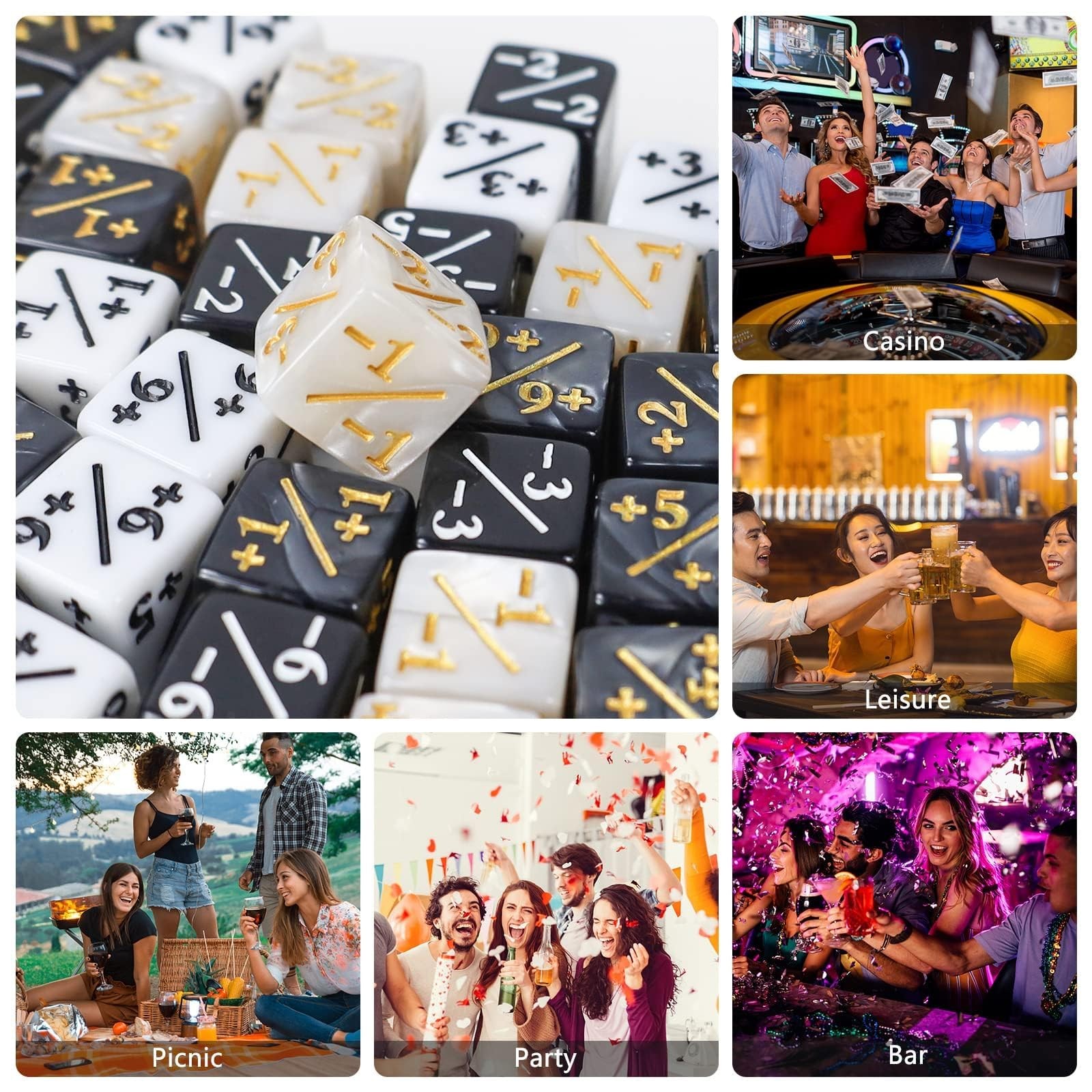 48 Pieces MTG Dice Counters Token Dice, Magic The Gathering Glitter Sparkle, ...