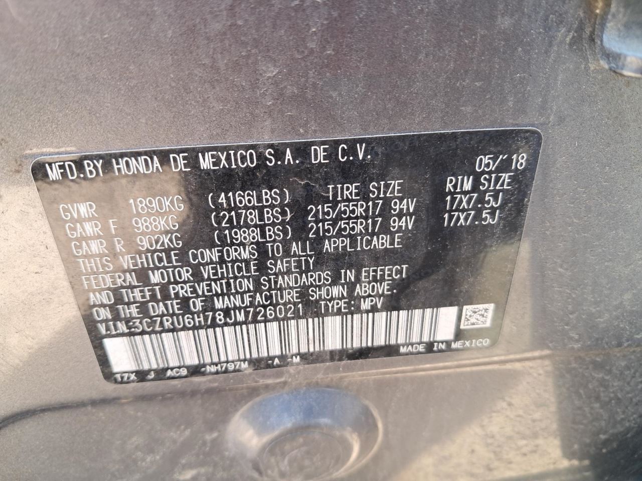 HR-V 2018 Glove Box 4810350