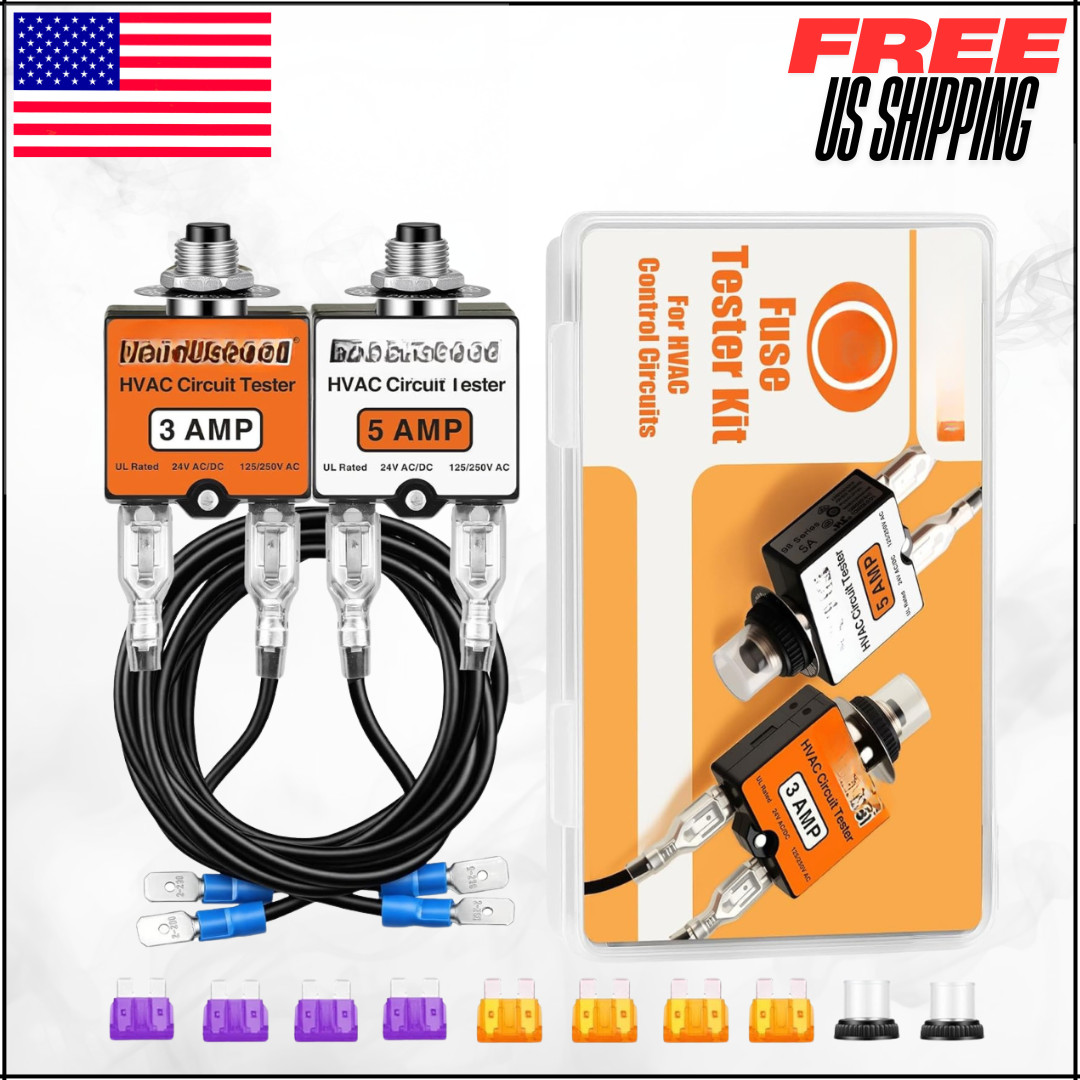 Fuse Popper HVAC 3 AMP & 5 AMP Resettable Fuse Kit Control Circuit Tester W/Case