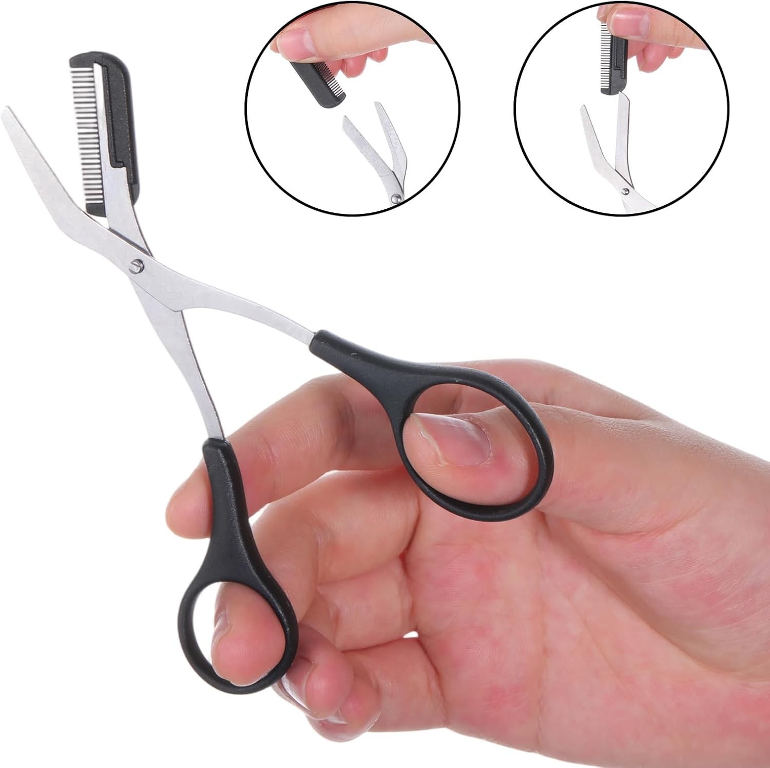 2PCS Eyebrow Trimmer Scissors Eyebrow Scissors with Comb Professional Travel