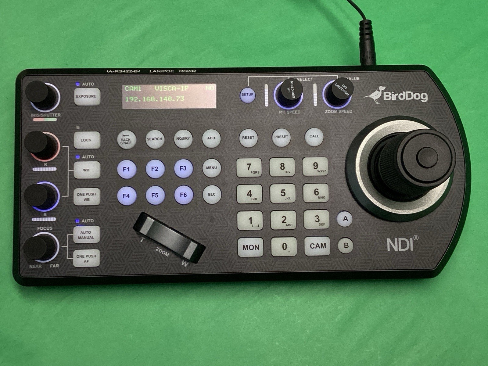 BirdDog BDPTZKEY PTZ Camera Keyboard Controller NDI VISCA - POWERS ON UNTESTED