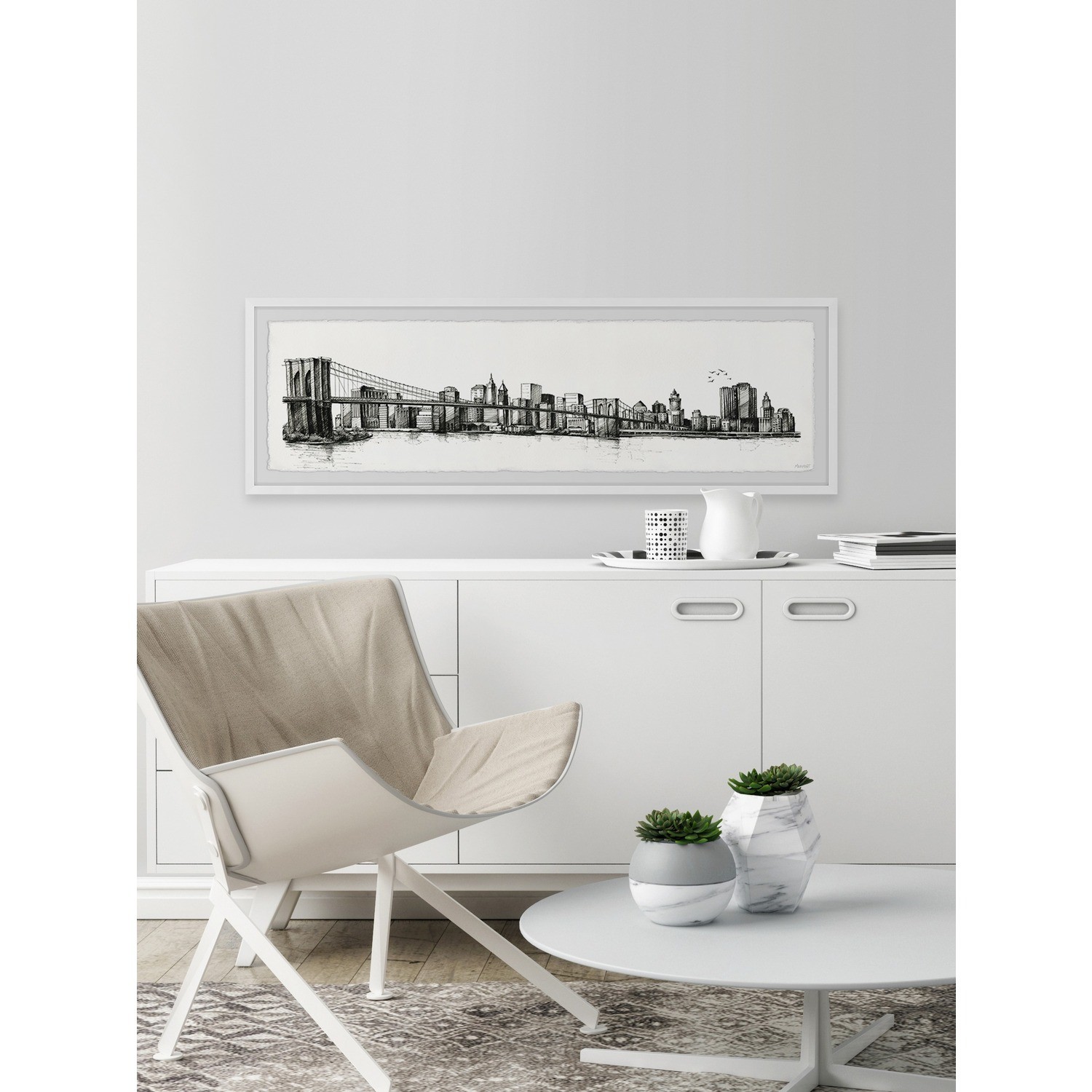 Marmont Hill Black Brooklyn Framed Painting Print