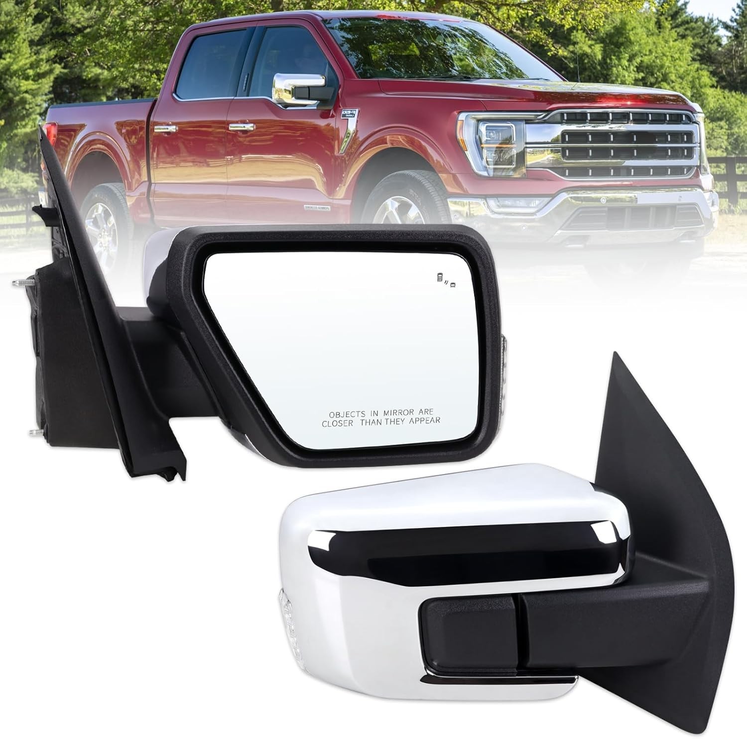 Right Passenger Side Door Mirror Compatible with 2021-2025 Ford F150 with Manual