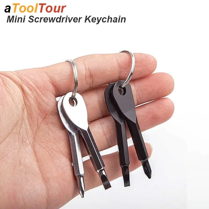 NEW Mini Keychain Screwdriver Set Portable Phillips Slotted Pocket Repair Tool