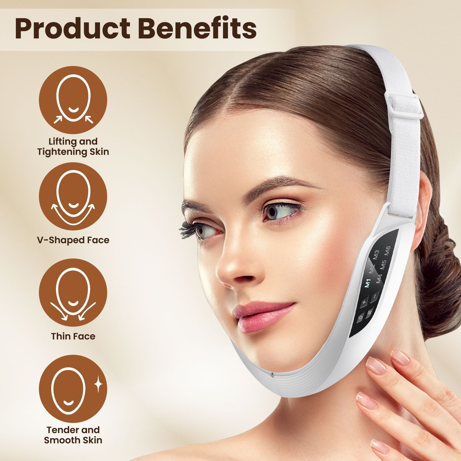 V-Face Shaping Massager, Double Chin Reducer, Microcurrent Face Lift Slim Device