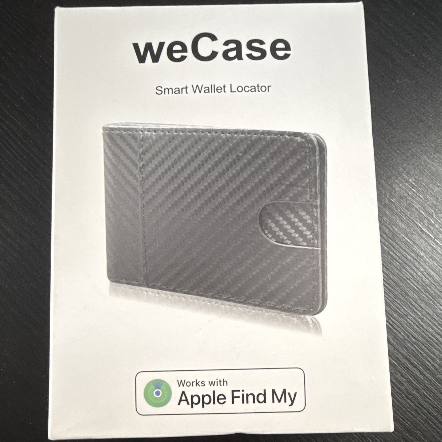weCase Smart Wallet Locator Tracker Tag for Apple Find My, Deep Black, Model