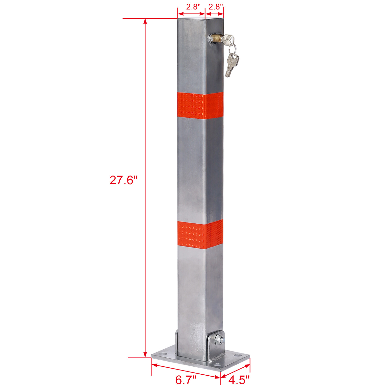 Square Heavy Duty Foldable Bolt Down Security Parking Post Bollard Driveway