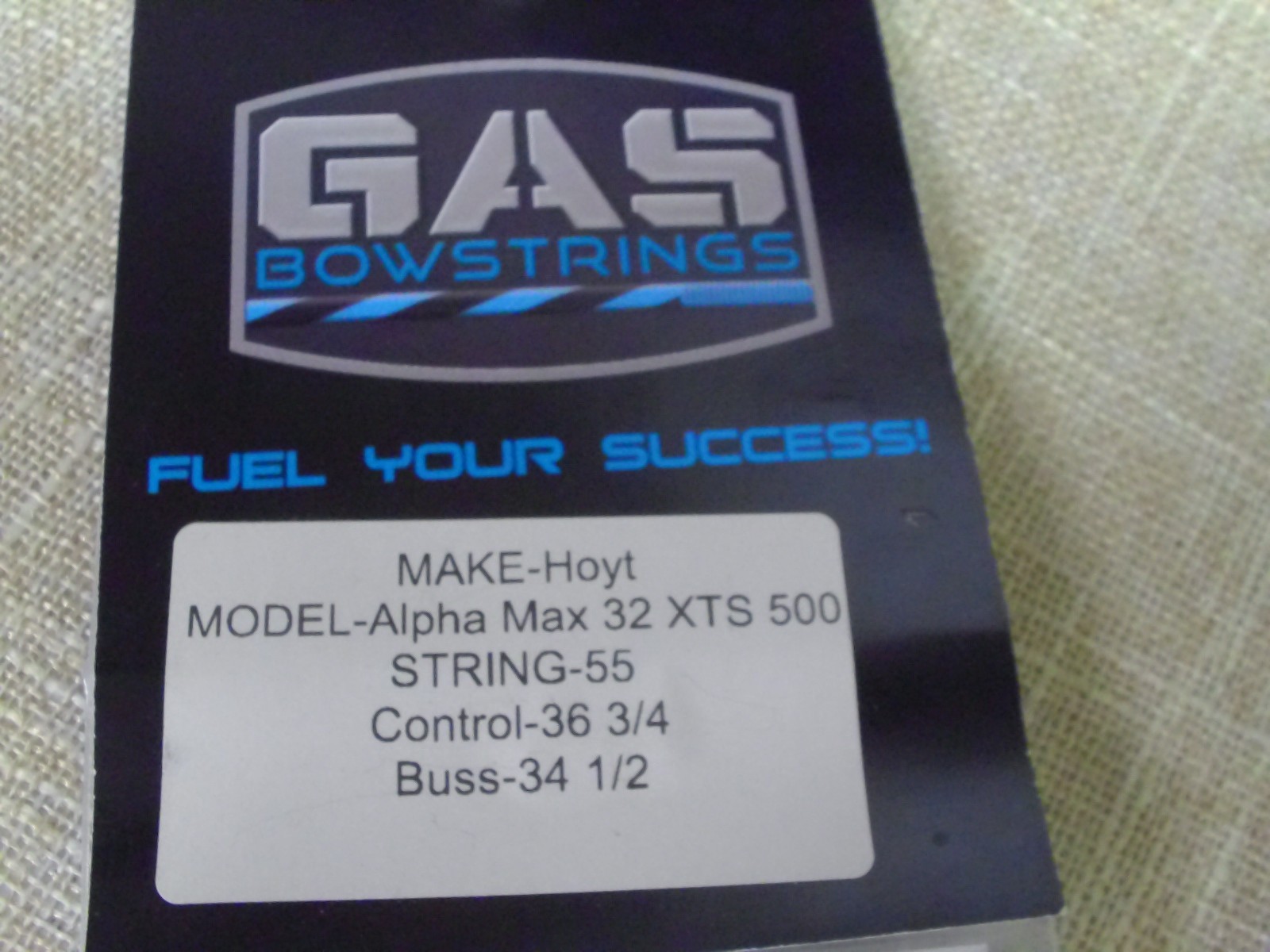Gas Bowstrings Hoyt Alpha MAX 32 XTS 500 Strings CONTROL BUSS /BLACK