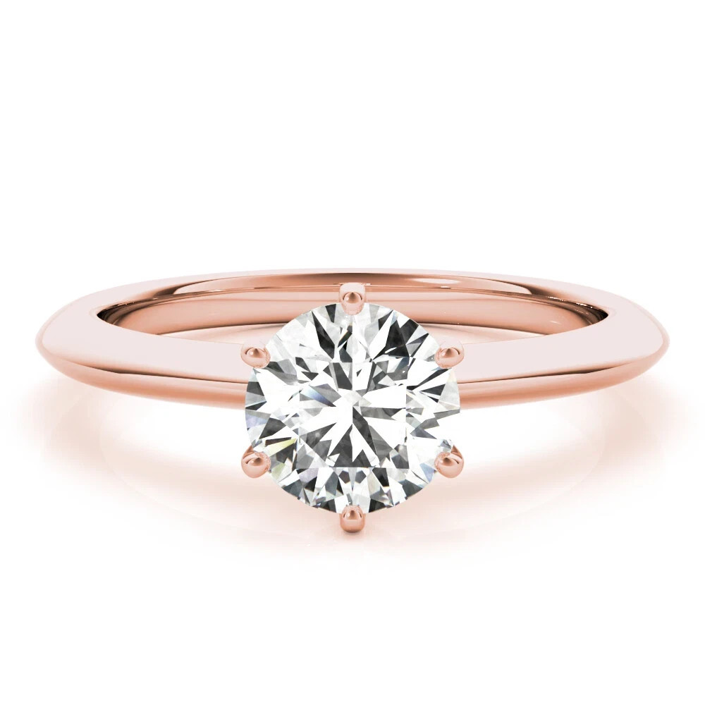 Round Cut Lab-Created 1.70 Ct VVS1 Diamond Engagement Ring 14K Rose Gold Finish