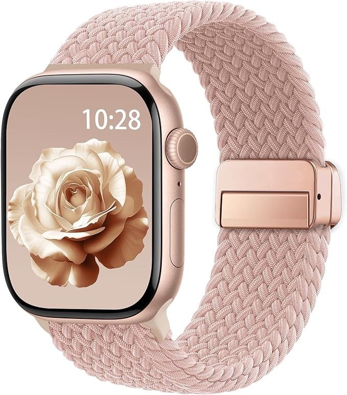 Soft Nylon Solo Loop Sport Strap Compatible with Apple Watch Series 7 41mm 45mm
