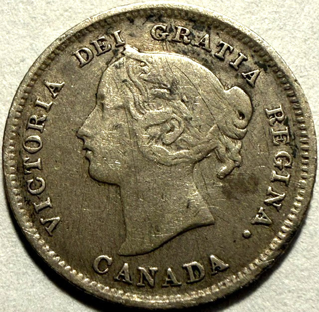 CANADA  Queen Victoria - Silver 5 Cents - 1896 - Km-2 - FREE USA Shipping!