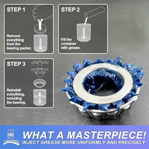 Rotation Handle Bearing Packer Tool - Inject Grease Safely, Easily,