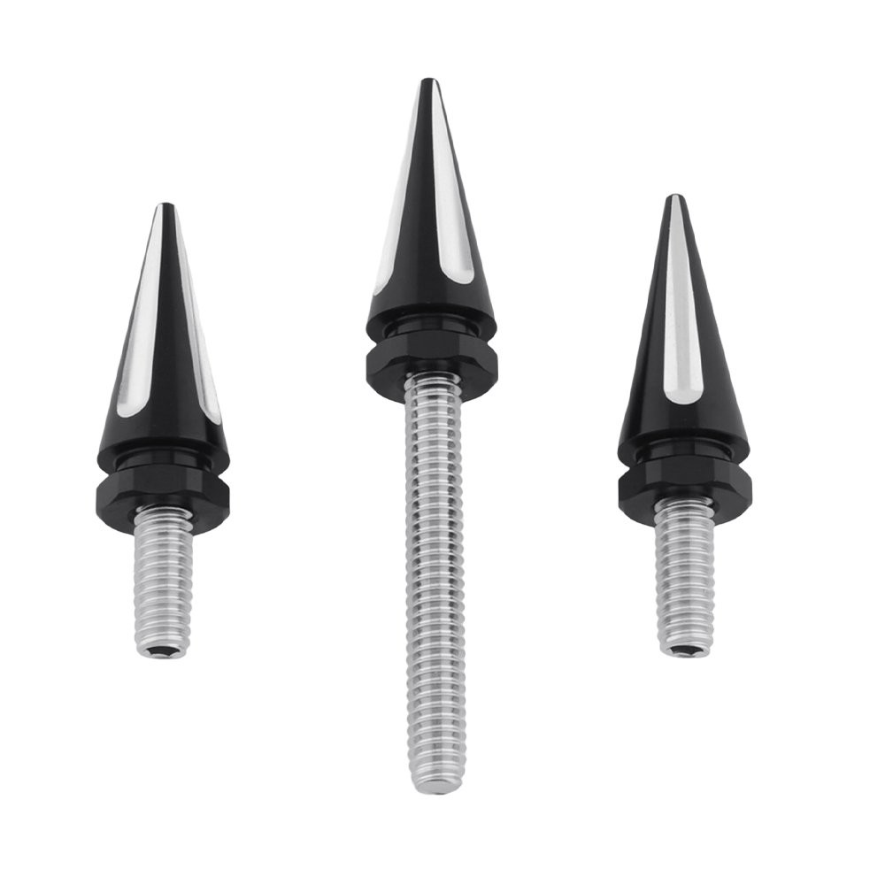 3PCS Fit Harley Electra Glide Spike Windshield Windscreen Screws Black+White