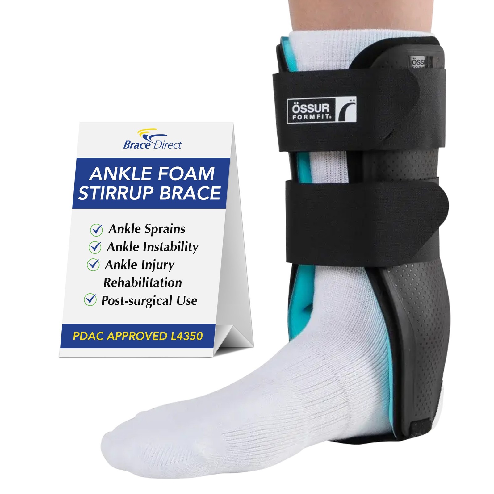 Ossur Formfit Ankle Foam Stirrup Brace Universal Sculpted Cushion Support