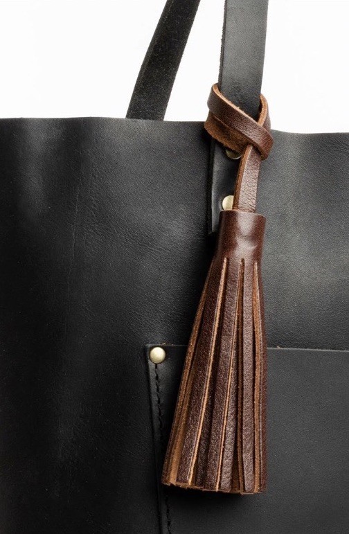 NEW Portland Leather Goods Classic Coldbrew Leather Tassel Bag Charm