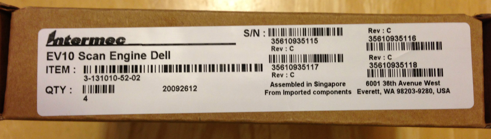 NEW Intermec EV10 Dell High Performance APS Barcode Scanner Engine (Quantity 1)