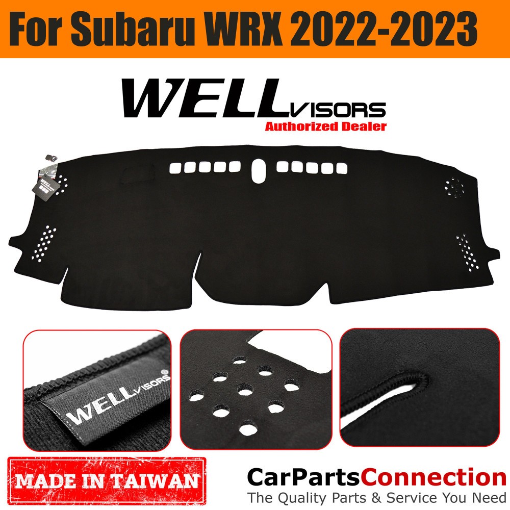 Wellvisors Dash Mat Board Cover For 22-26 Subaru WRX Suede Black 3-777SU014