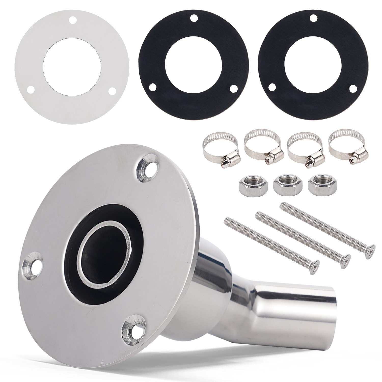 Thru Hull Exhaust Fittings 24mm 316 Stainless Steel for Diesel Parking Heaters
