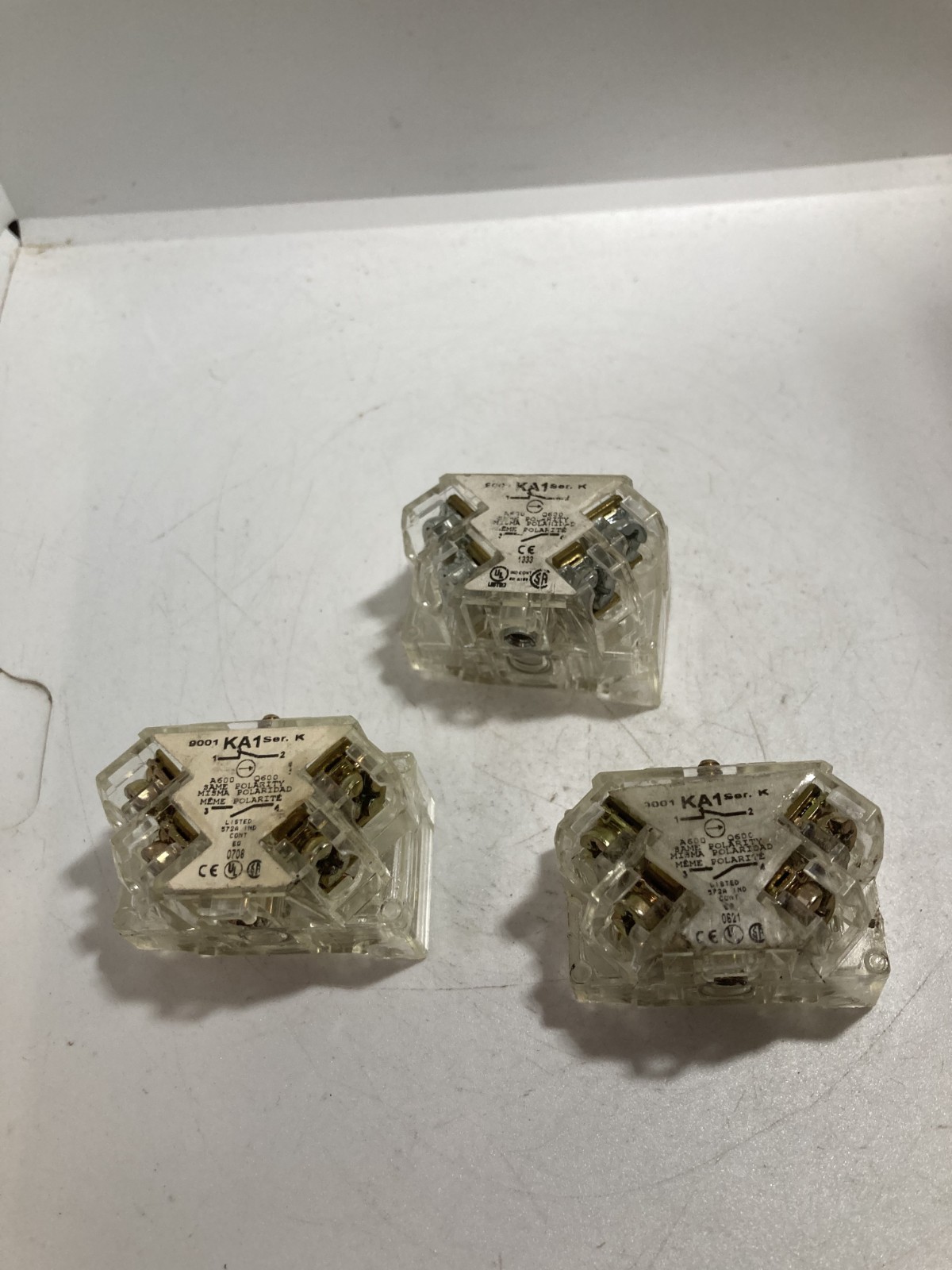 SQUARE D 9001-KA1 CONTACT BLOCK 1NO/1NC SERIES K (LOT OF 3)