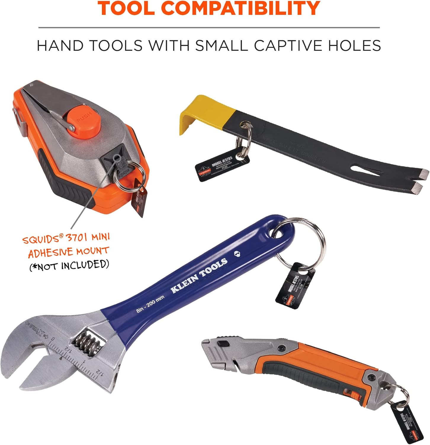 Squids 3785 Tool Tethering Split Ring Tool Attachment, 1.5" Diameter