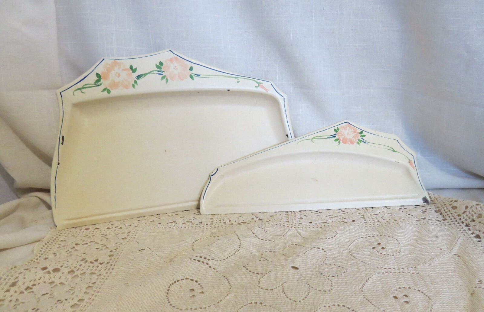 Antique Hand Painted Crumber Silent Butler Flower Motif Art Noveau
