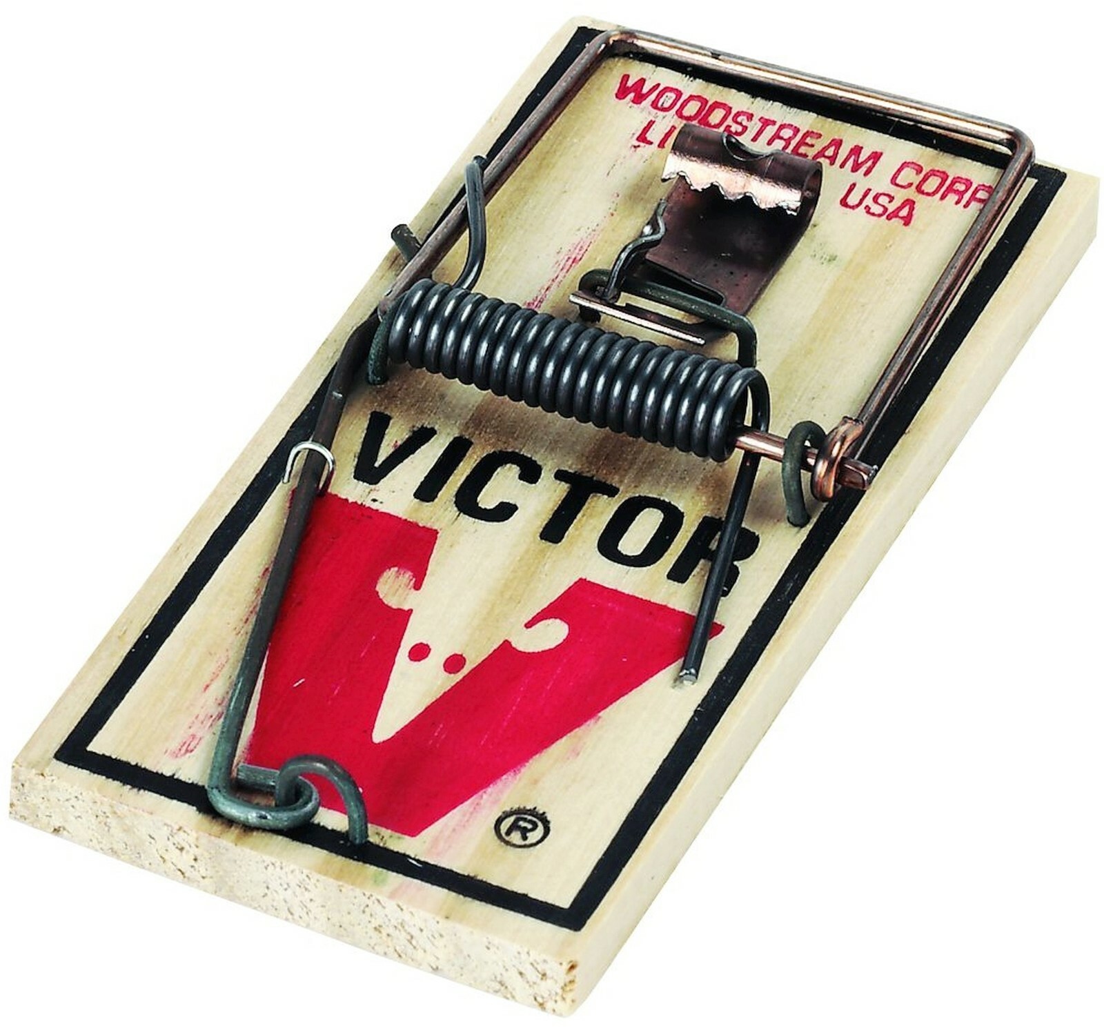 1 Wood classic MOUSE snap TRAP 4" Wooden Wood & Metal Spring Catch Mice VICTOR