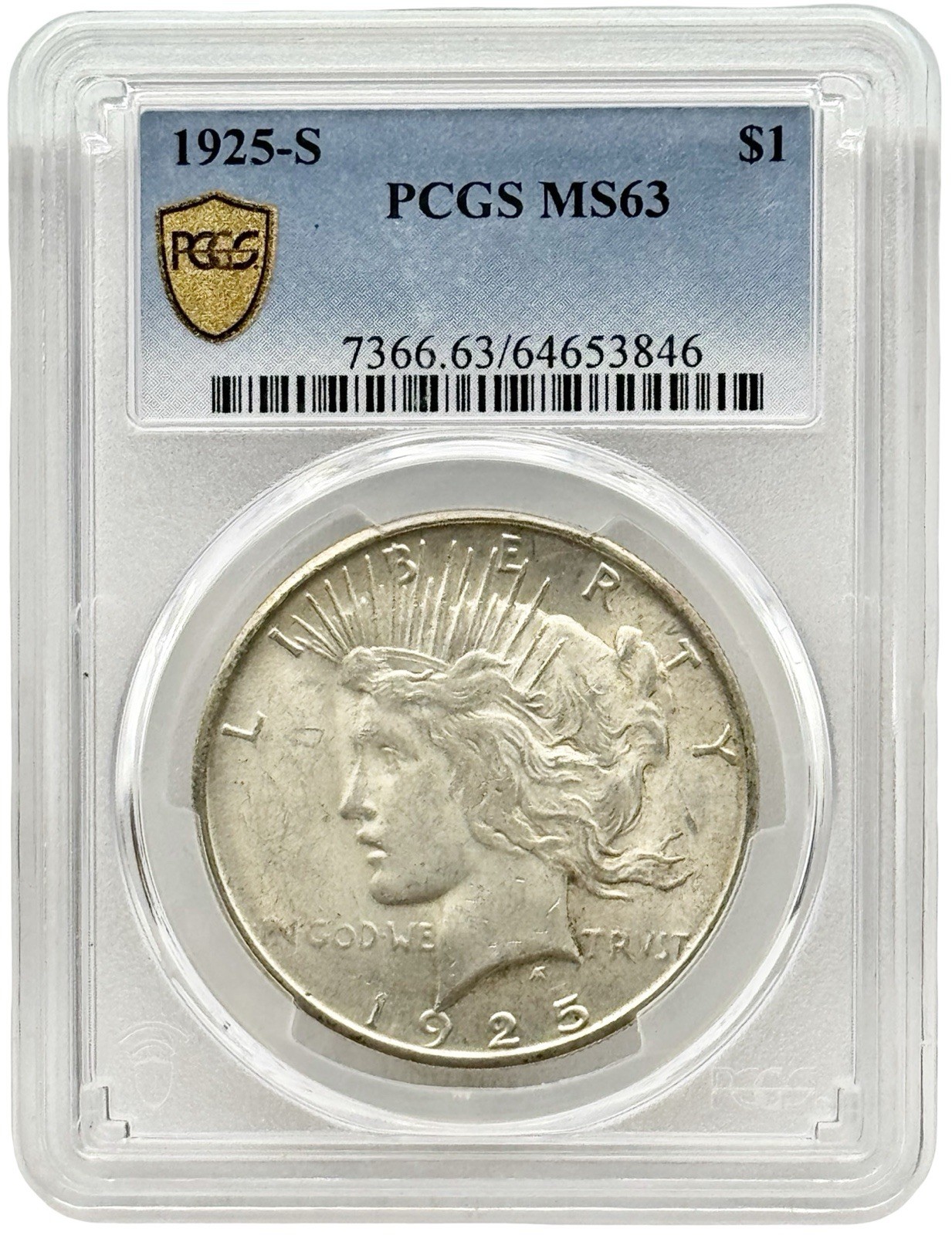 1925-S Peace Silver Dollar PCGS MS63
