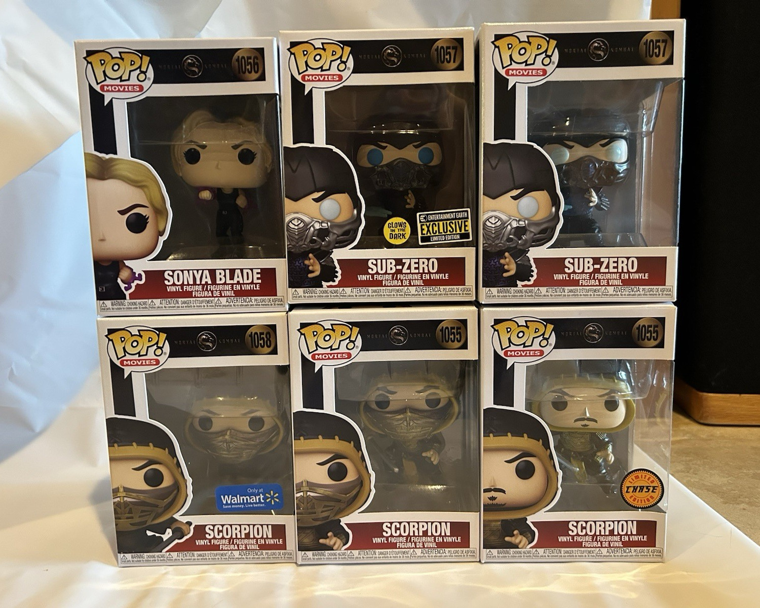Funko Pop! Mortal Kombat Vinyl Figure Lot of 6 Sonya Sub-Zero Scorpion Chase
