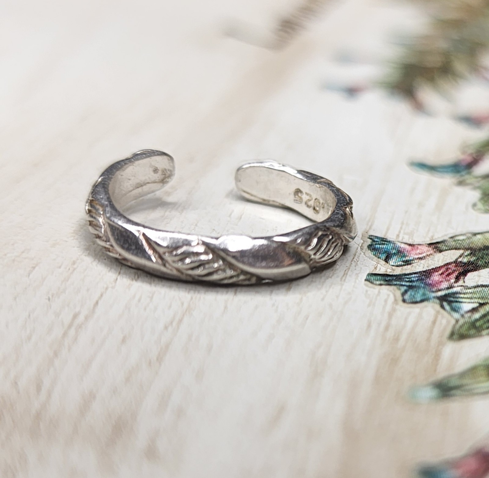 Sterling Silver Toe Ring, Adjustable Band
