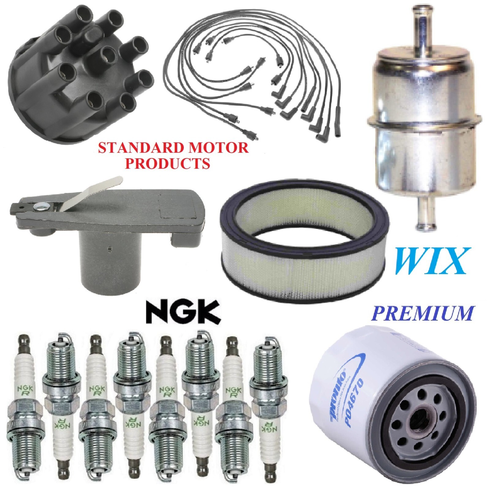 Tune Up Kit Filters Cap Wire Plugs For PLYMOUTH TRAILDUSTER V8 7.2L; METAL IN 76