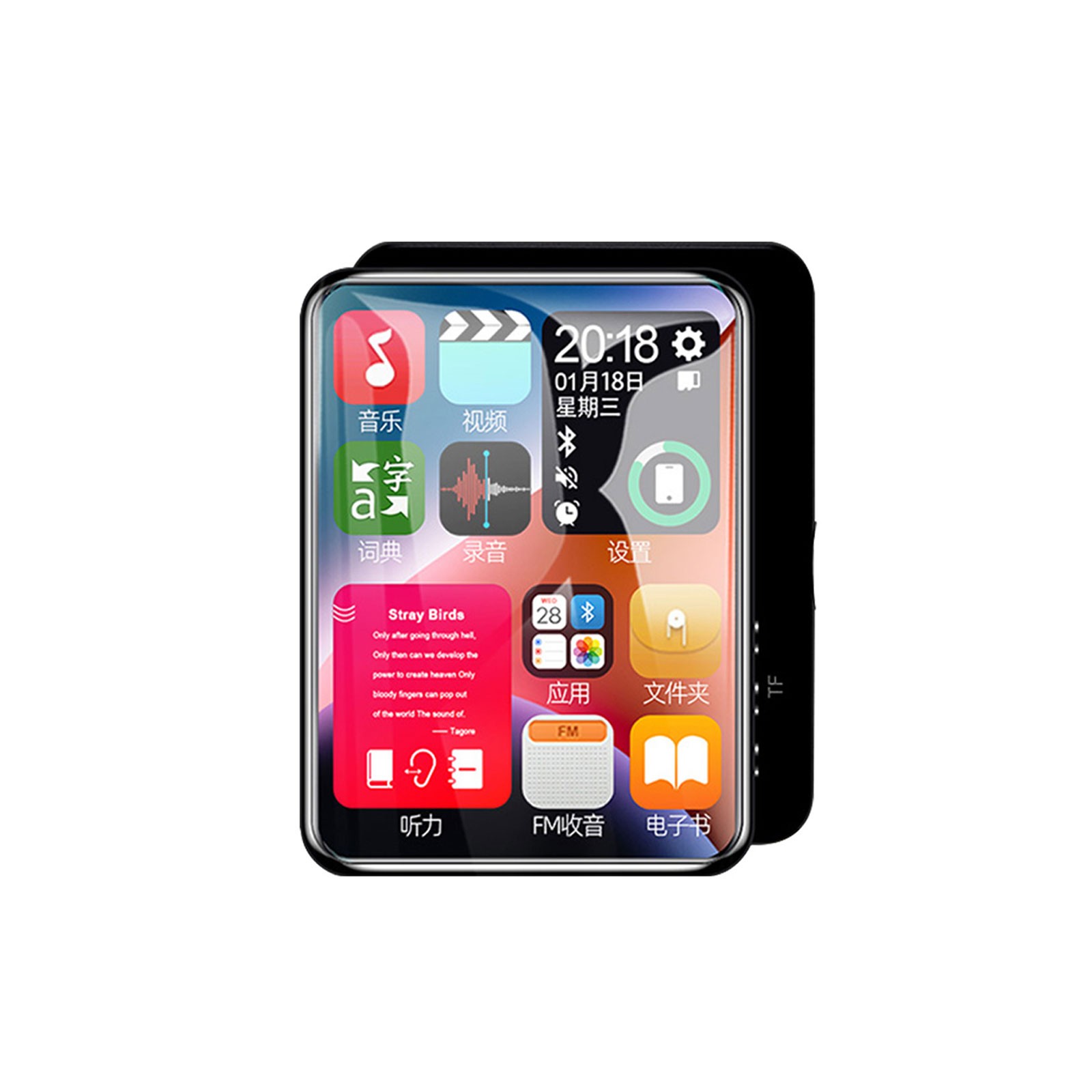 2.4inch MP3 Player Full Touch Bluetooth 4.2 Music FM Voice Radiolh