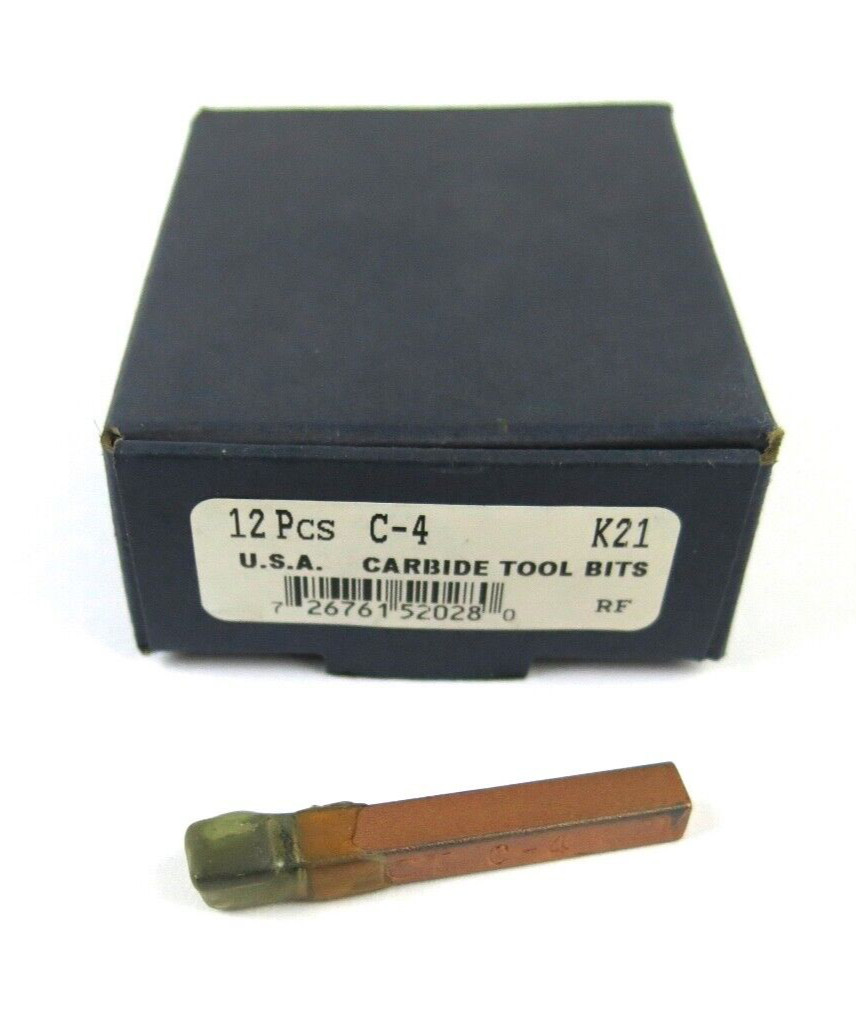 12pcs ACT C-4 K21 Grade Carbide Brazed Lathe Tool Bits 1/4" x 1/4" Shank