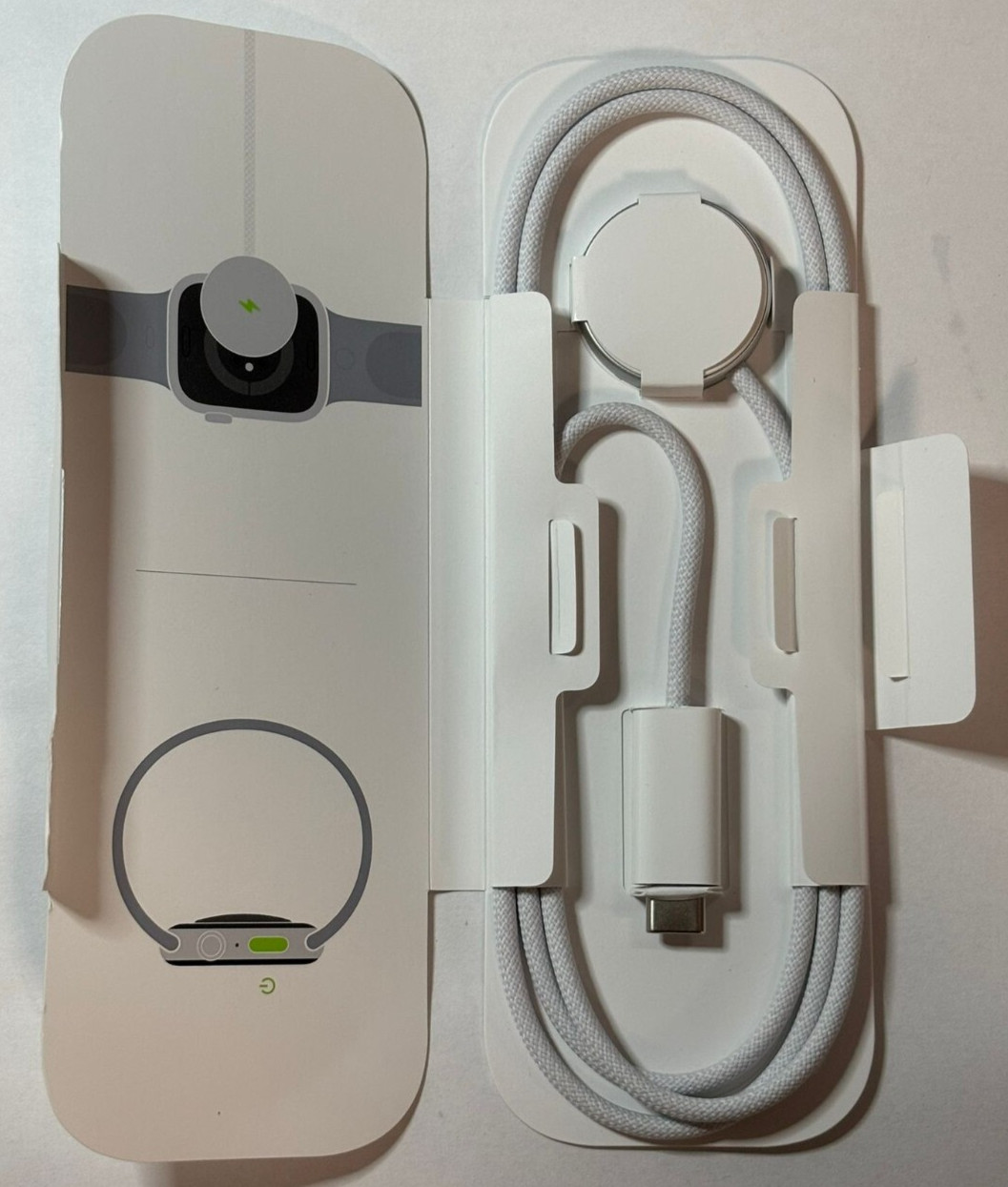 New OEM Apple Braided Cable USB-C To Apple Watch 1 Meter (3.2 ft) A2515B White