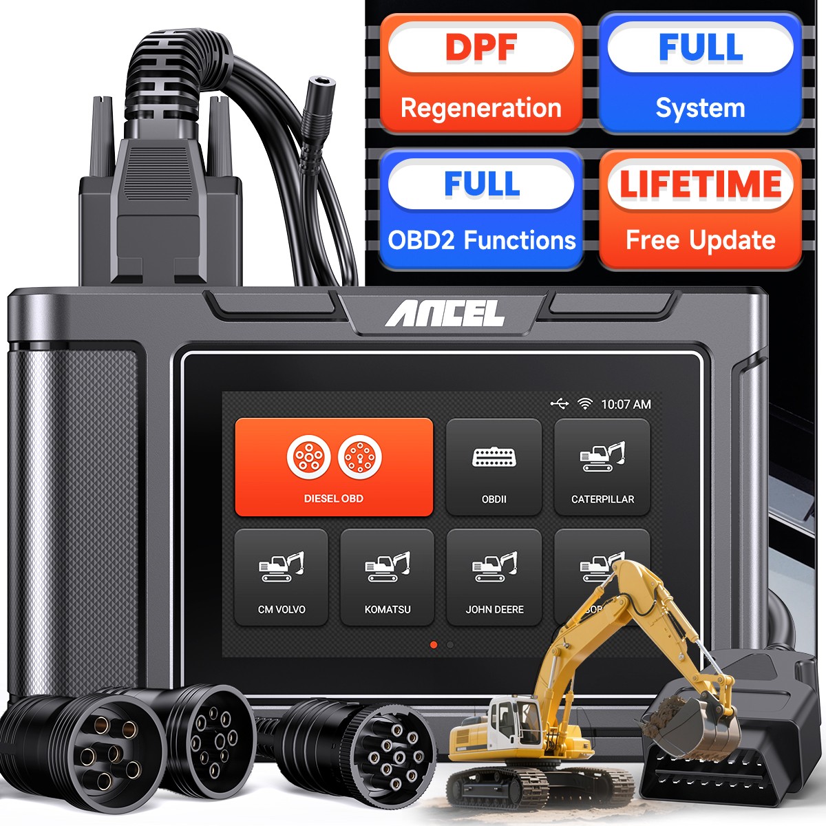 Construction Machinery Heavy Duty Truck Diesel Scanner Diagnostic Tool DPF Regen
