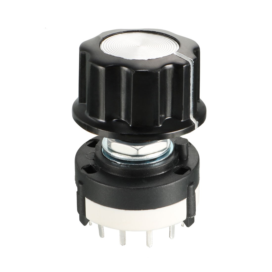 2P6T 2 Pole 6 Throw 1 Deck Band Channel Rotary Switch Selector with Plastic Knob