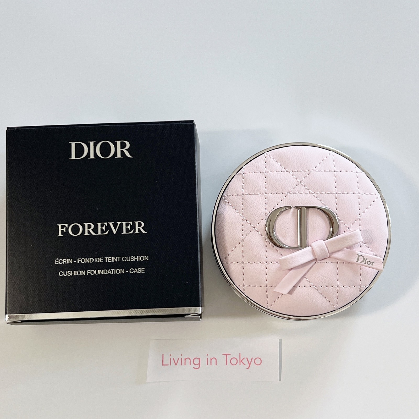 Dior Forever Cushion Case Pink Bow Cannage Ribbon Limited Design Case Only