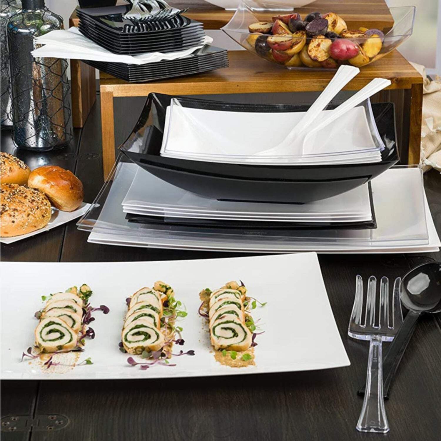 Clear Heavyweight Plastic Salad Serving Fork 12": 1 Pack