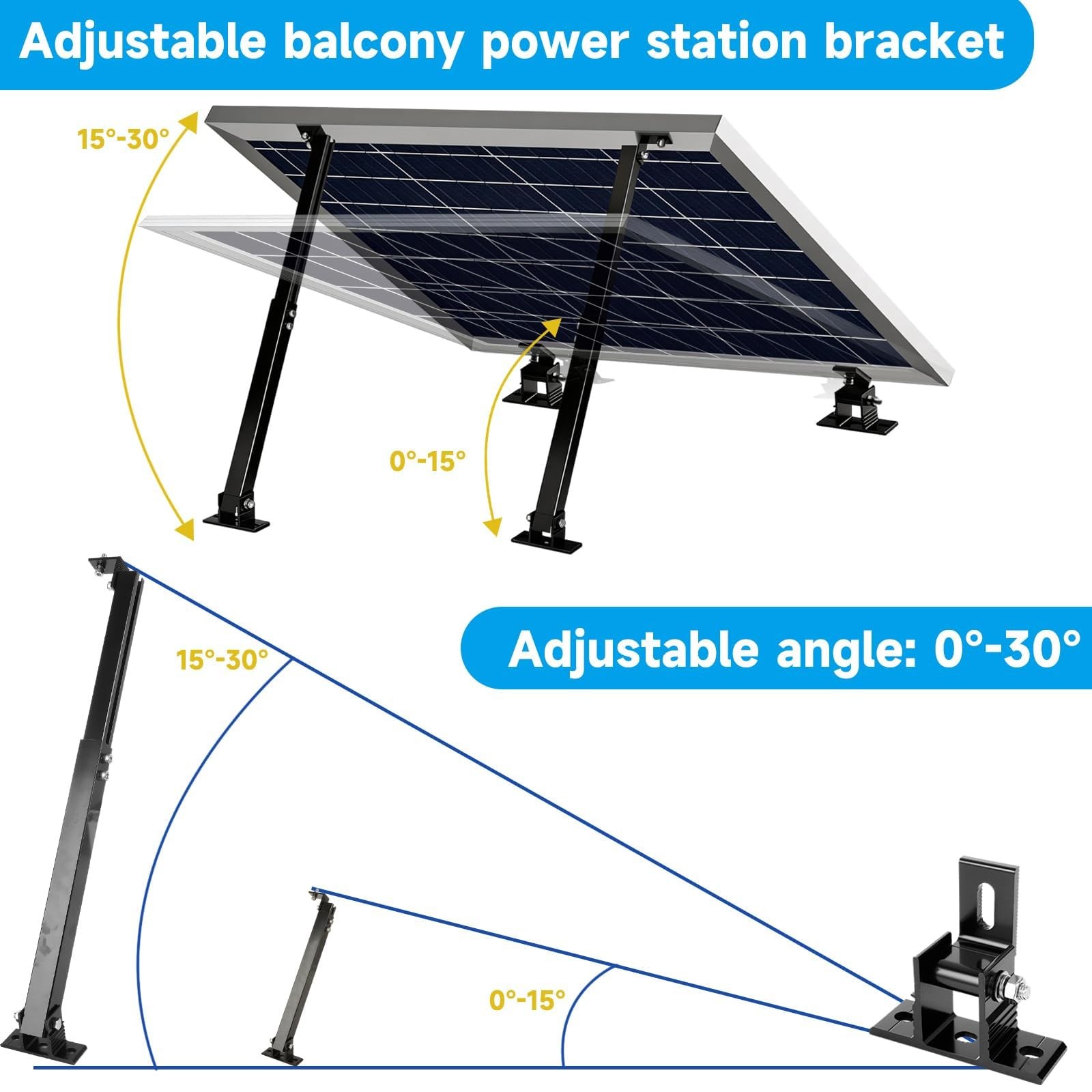Oungy Adjustable Solar Panel Tilt Mount Brackets Aluminum Alloy Solar Panel
