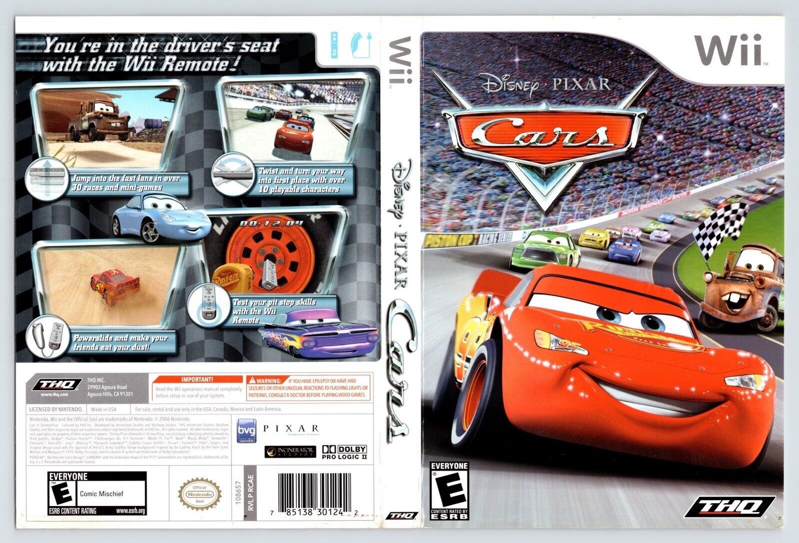 Cars Nintendo Wii Used Video Game Boxart Only No Game